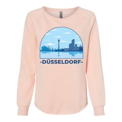 Dusseldorf Germany Skyline Womens California Wash Sweatshirt