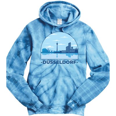 Dusseldorf Germany Skyline Tie Dye Hoodie