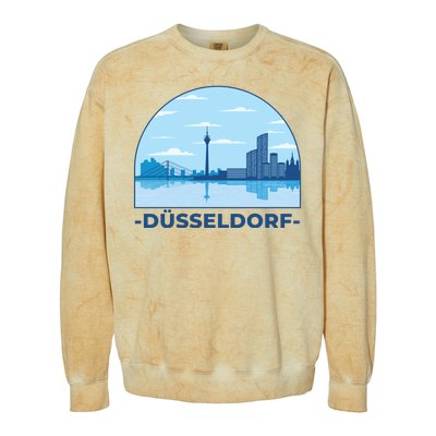 Dusseldorf Germany Skyline Colorblast Crewneck Sweatshirt