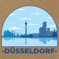 Dusseldorf Germany Skyline Cotton Canvas Backpack