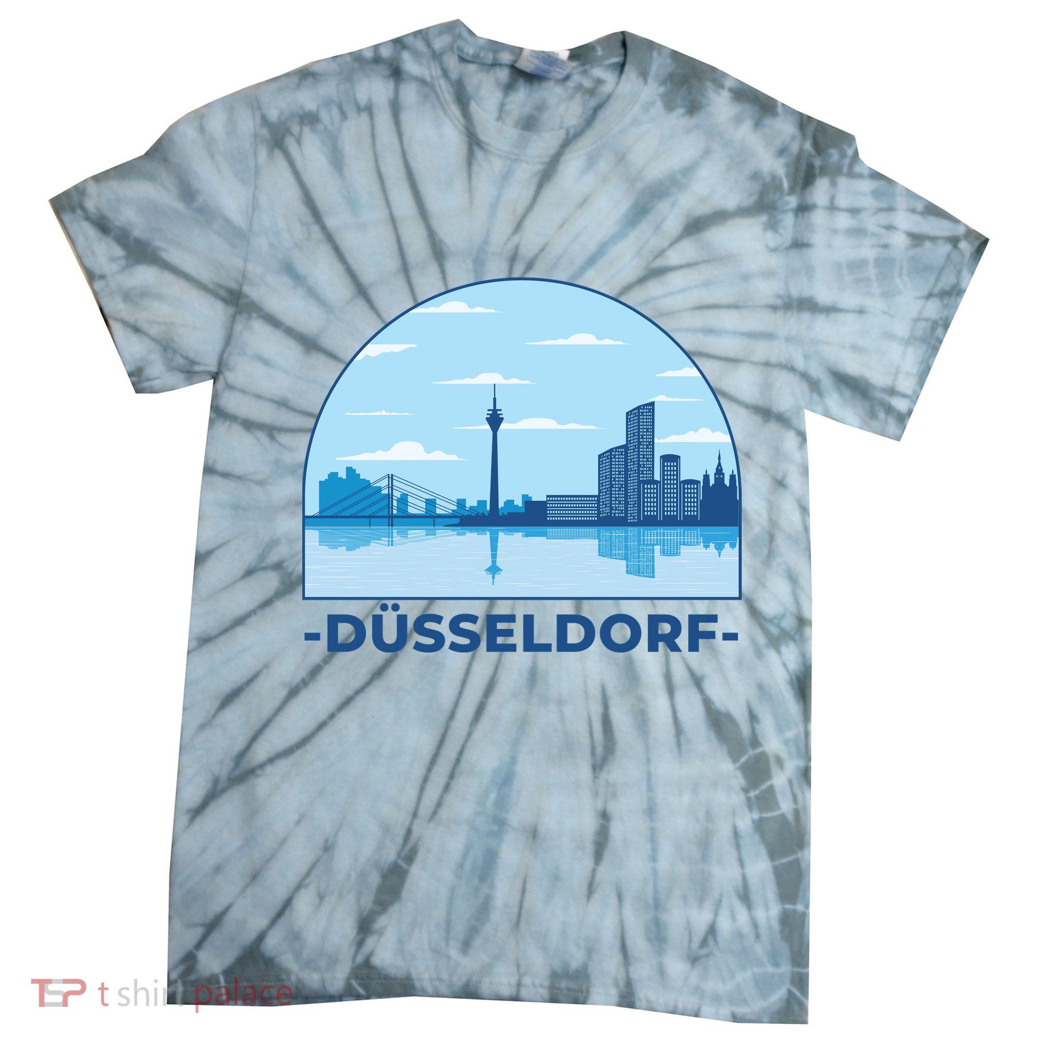 Dusseldorf Germany Skyline Tie-Dye T-Shirt
