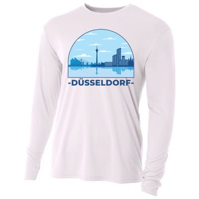 Dusseldorf Germany Skyline Cooling Performance Long Sleeve Crew