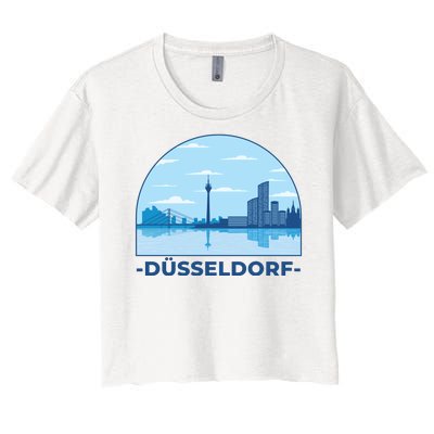 Dusseldorf Germany Skyline Women's Crop Top Tee