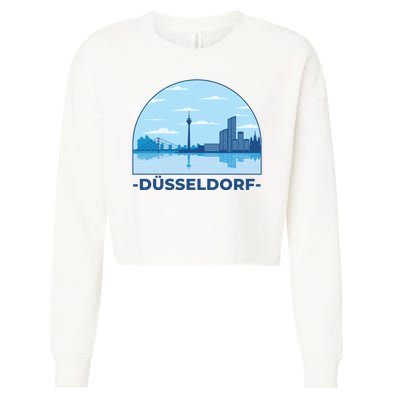 Dusseldorf Germany Skyline Cropped Pullover Crew