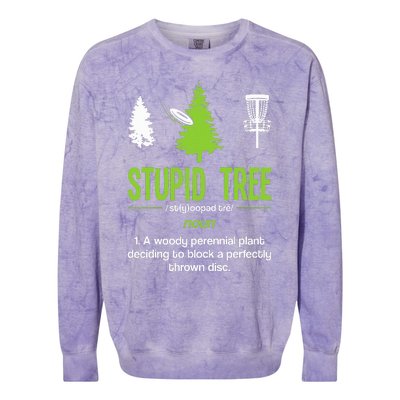 Disc Golf Stupid Tree Noun Dictionary Gift Midrange Driver Colorblast Crewneck Sweatshirt