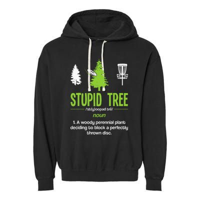 Disc Golf Stupid Tree Noun Dictionary Gift Midrange Driver Garment-Dyed Fleece Hoodie