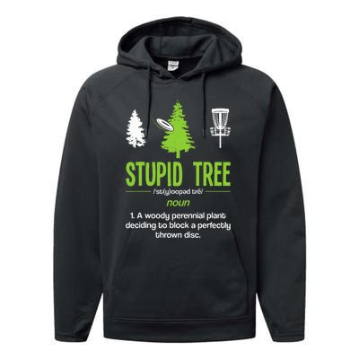 Disc Golf Stupid Tree Noun Dictionary Gift Midrange Driver Performance Fleece Hoodie