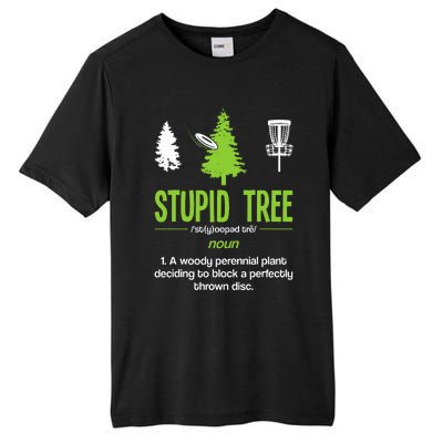 Disc Golf Stupid Tree Noun Dictionary Gift Midrange Driver Tall Fusion ChromaSoft Performance T-Shirt