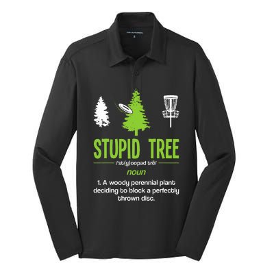 Disc Golf Stupid Tree Noun Dictionary Gift Midrange Driver Silk Touch Performance Long Sleeve Polo