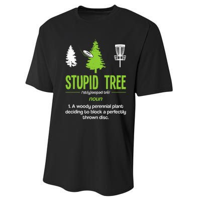 Disc Golf Stupid Tree Noun Dictionary Gift Midrange Driver Performance Sprint T-Shirt