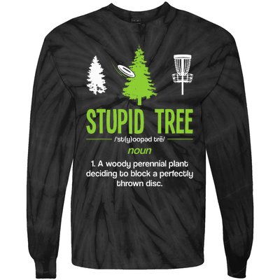 Disc Golf Stupid Tree Noun Dictionary Gift Midrange Driver Tie-Dye Long Sleeve Shirt