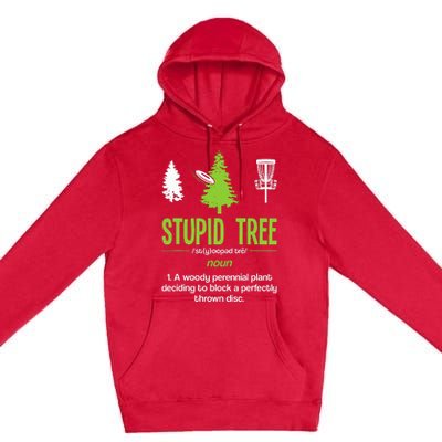 Disc Golf Stupid Tree Noun Dictionary Gift Midrange Driver Premium Pullover Hoodie