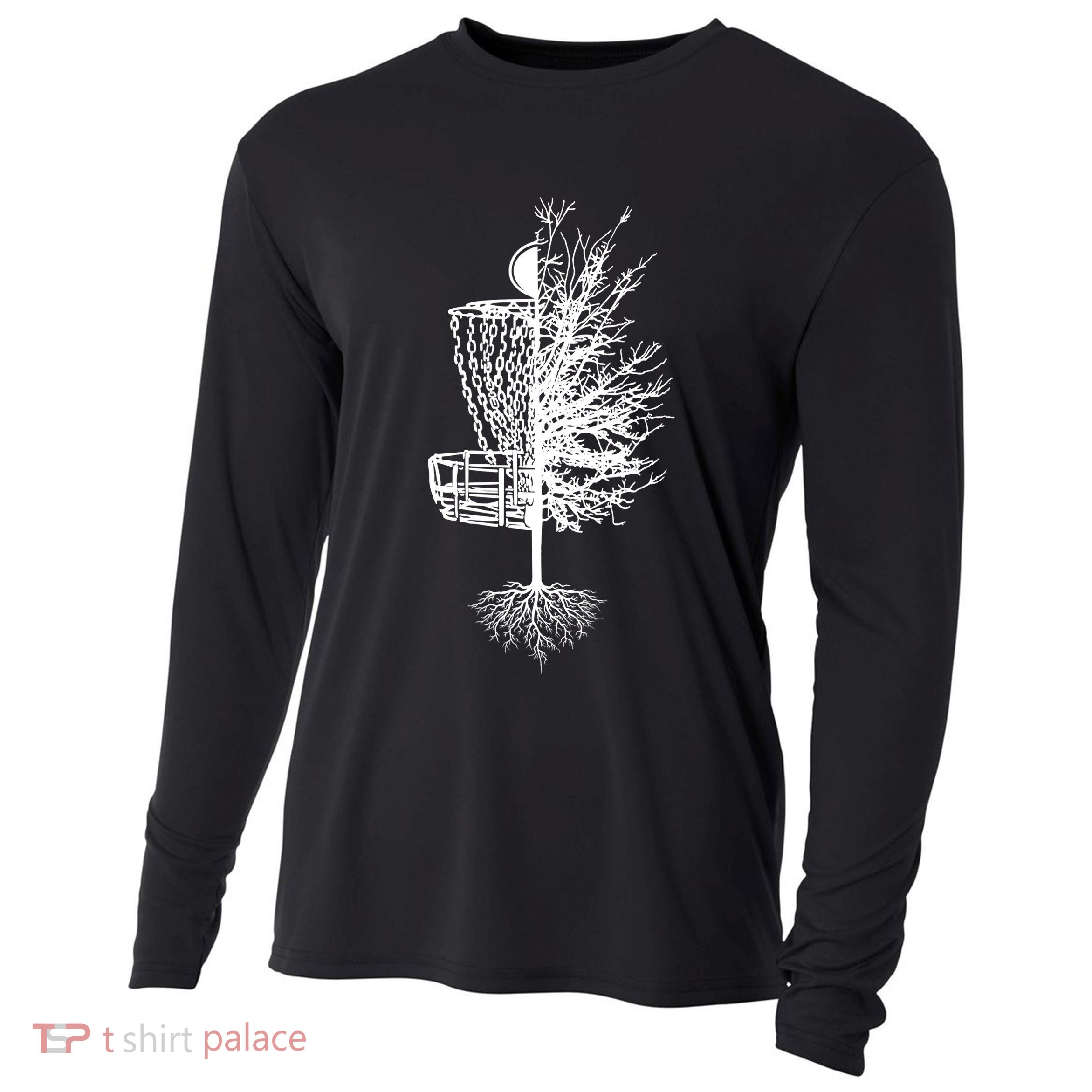 Disc Golf Shirt Basket Tree Frisbee Golf TShirt Cooling Performance Long Sleeve Crew