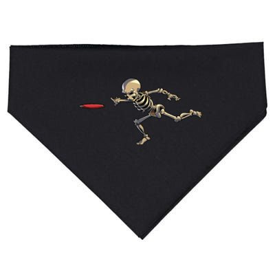 Disc Golfing Skeleton Halloween Disc Golf Halloween USA-Made Doggie Bandana