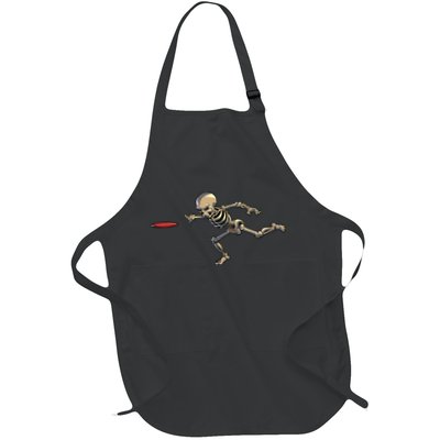 Disc Golfing Skeleton Halloween Disc Golf Halloween Apron