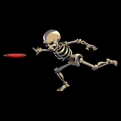 Disc Golfing Skeleton Halloween Disc Golf Halloween T-Shirt