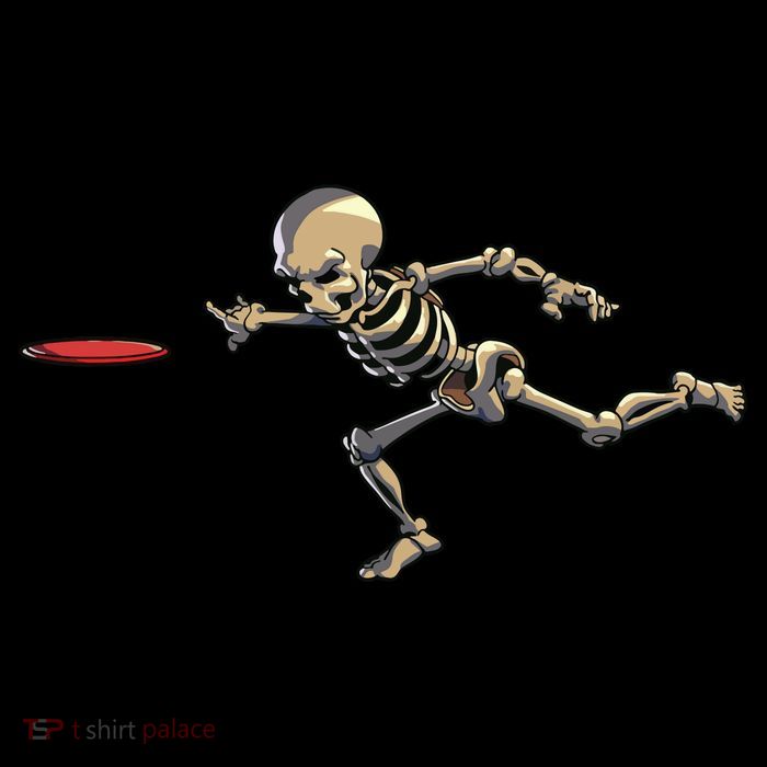 Disc Golfing Skeleton Halloween Disc Golf Halloween T-Shirt