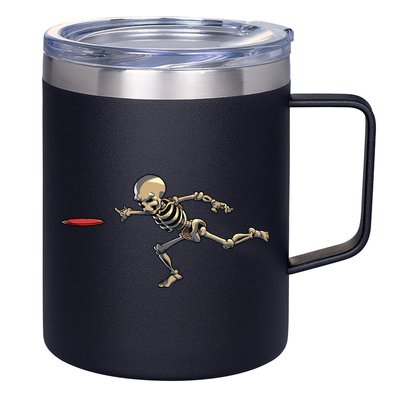 Disc Golfing Skeleton Halloween Disc Golf Halloween 12oz Stainless Steel Coffee Mug