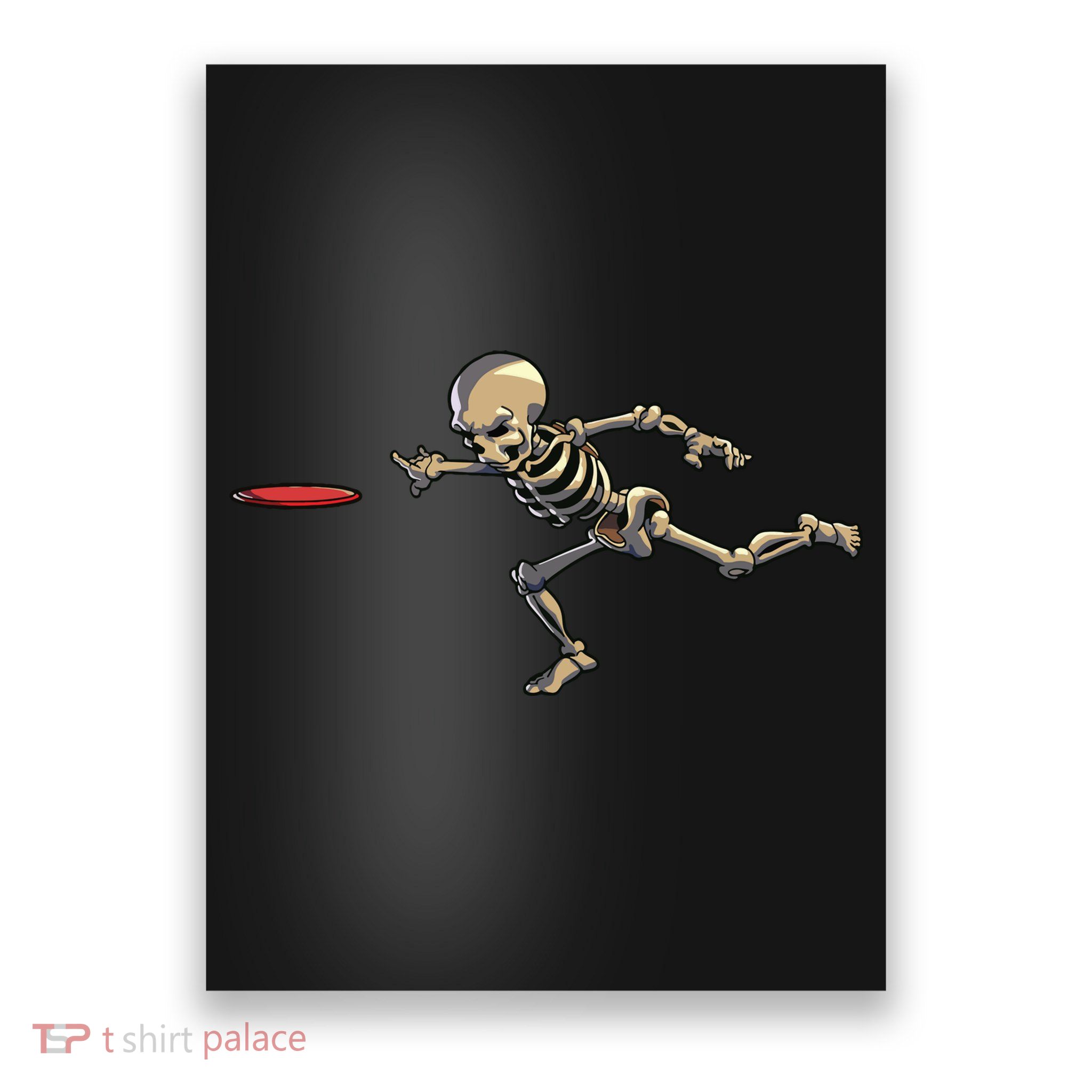 Disc Golfing Skeleton Halloween Disc Golf Halloween Poster