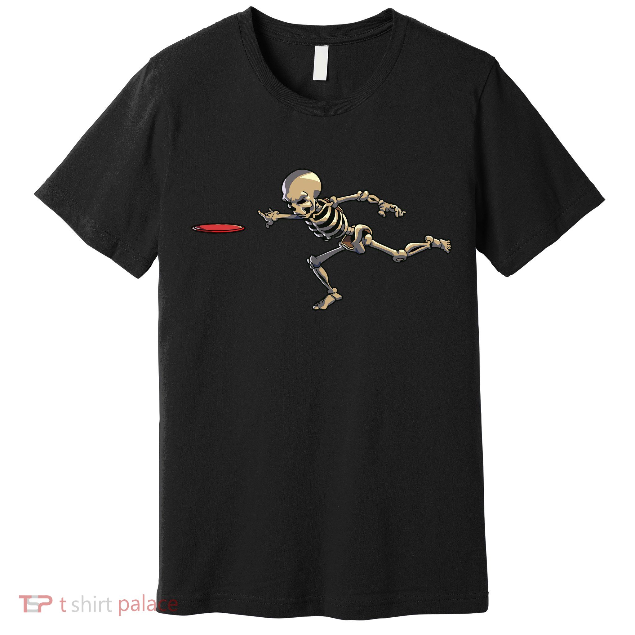 Disc Golfing Skeleton Halloween Disc Golf Halloween Premium T-Shirt