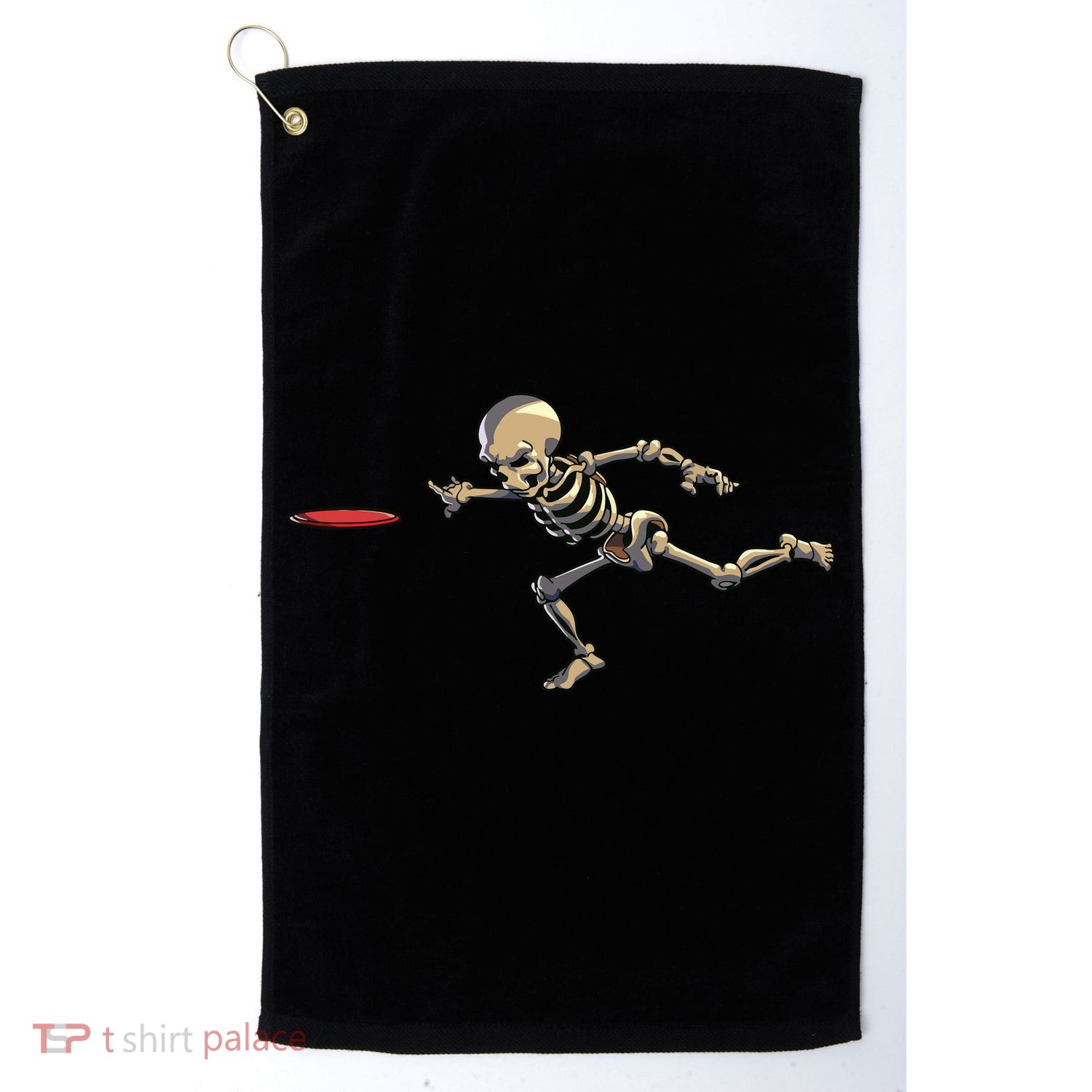 Disc Golfing Skeleton Halloween Disc Golf Halloween Golf Towel