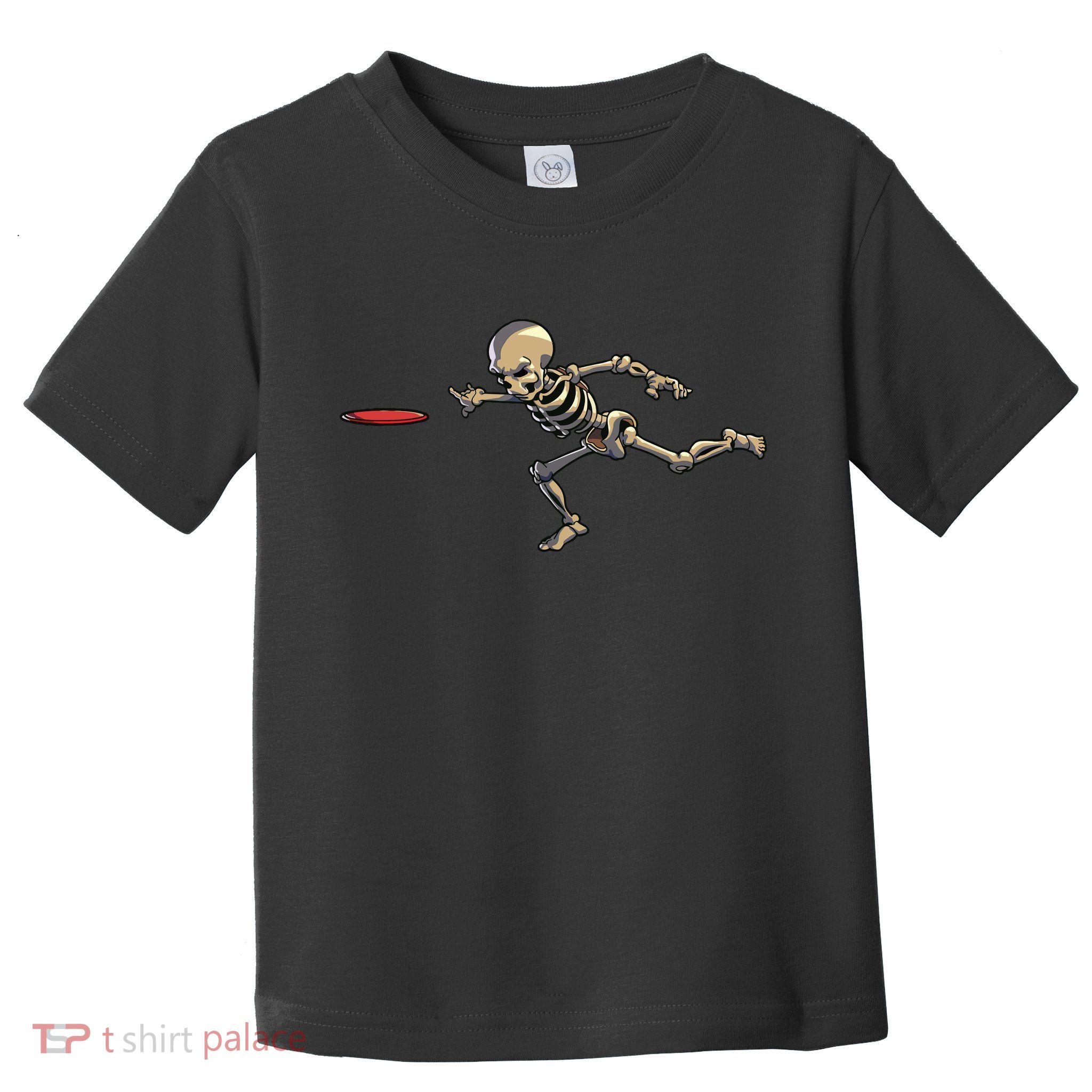 Disc Golfing Skeleton Halloween Disc Golf Halloween Toddler T-Shirt