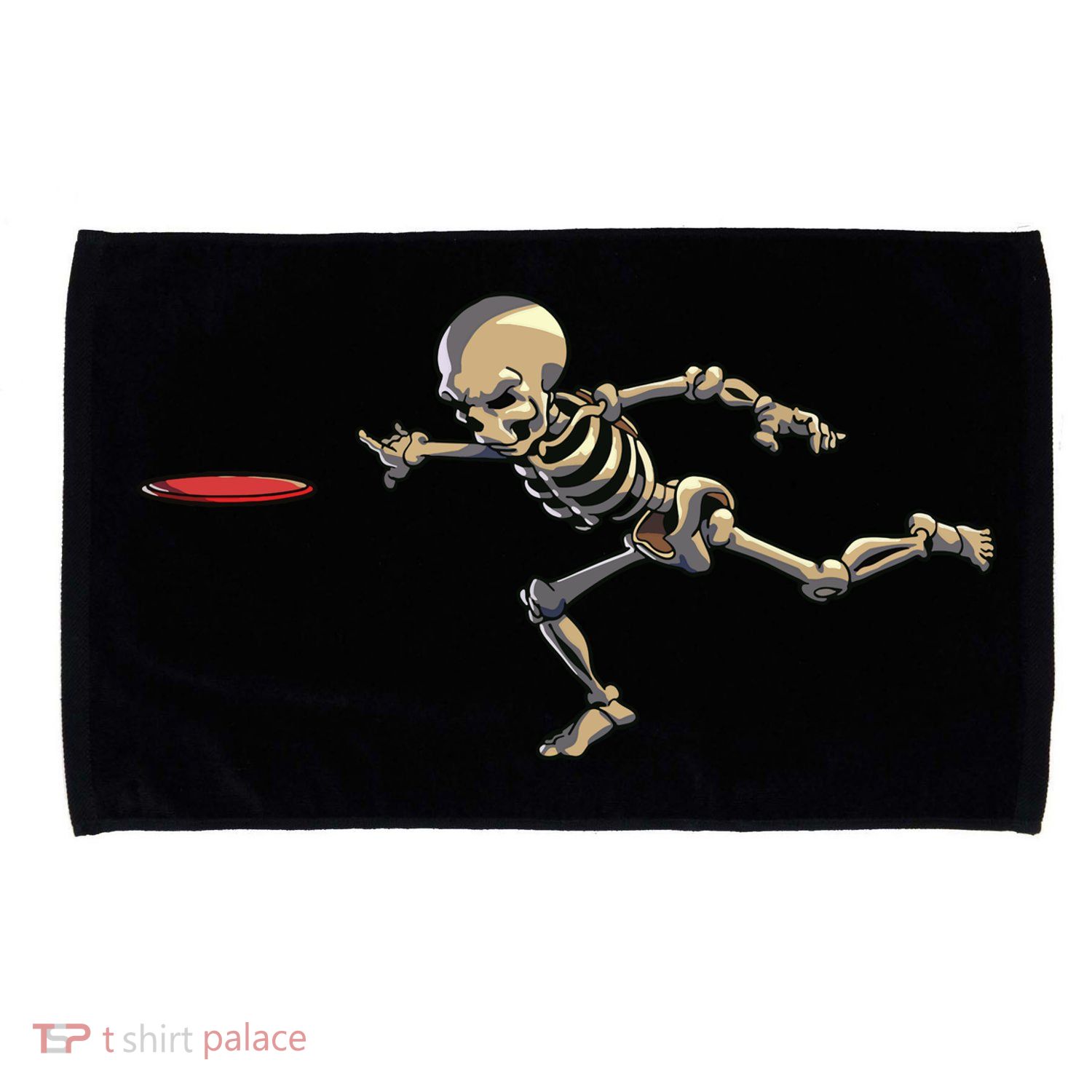 Disc Golfing Skeleton Halloween Disc Golf Halloween Microfiber Hand Towel