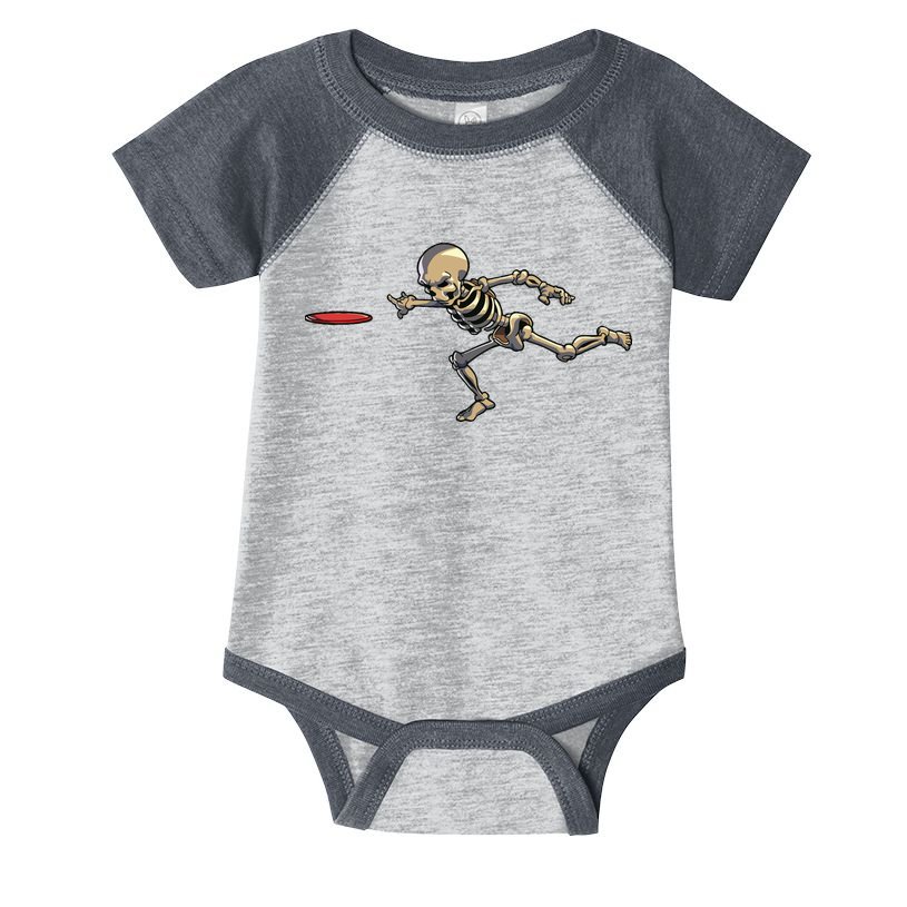 Disc Golfing Skeleton Halloween Disc Golf Halloween Infant Baby Jersey Bodysuit