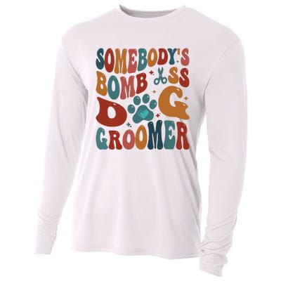 Dog Groomer Somebodys Bomb As Dog Groomer Cooling Performance Long Sleeve Crew