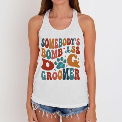 Dog Groomer Somebodys Bomb As Dog Groomer Women's Knotted Racerback Tank