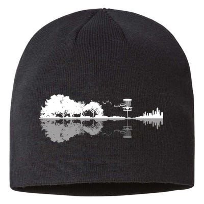 Disc Golf Sunset Guitar Guitarist Player Outfit Gift For Those Who Play Frolf Sustainable Beanie
