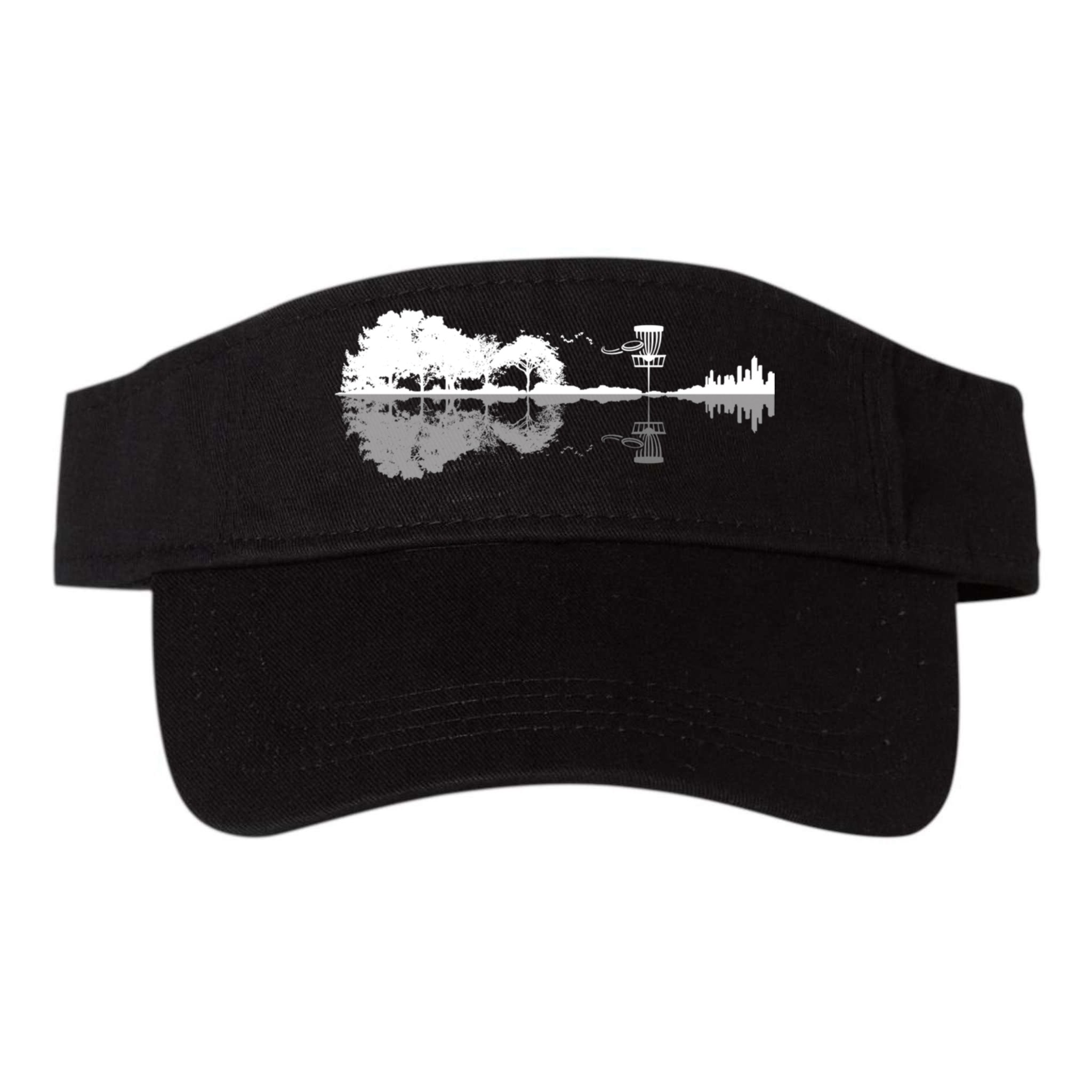 Disc Golf Sunset Guitar Guitarist Player Outfit Gift For Those Who Play Frolf Visor