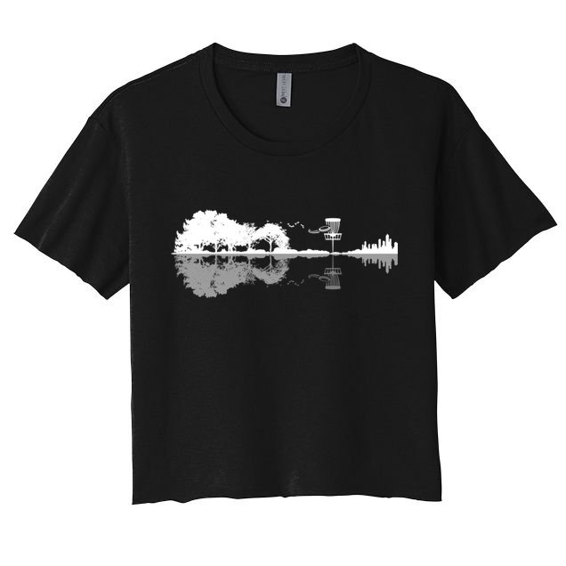 Disc Golf Sunset Guitar Guitarist Player Outfit Gift For Those Who Play Frolf Crop Top