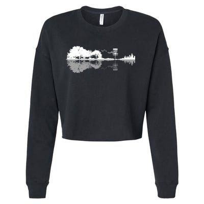 Disc Golf Sunset Guitar Guitarist Player Outfit Gift For Those Who Play Frolf Cropped Pullover Crew