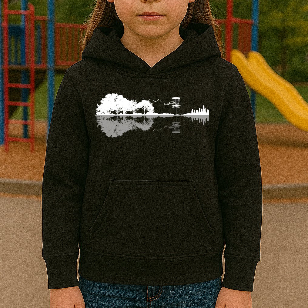 Disc Golf Sunset Guitar Guitarist Player Outfit Gift For Those Who Play Frolf Kids Hoodie