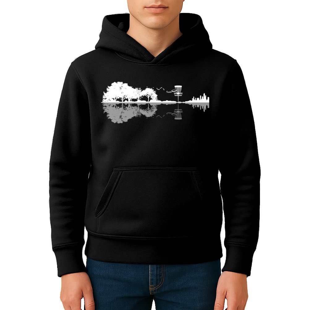 Disc Golf Sunset Guitar Guitarist Player Outfit Gift For Those Who Play Frolf Kids Hoodie