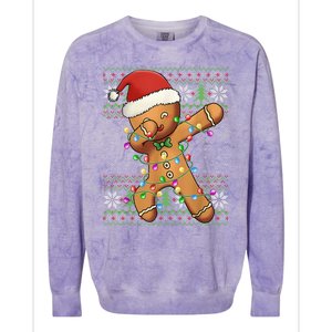 Dabbing Gingerbread Santa Christmas Boy  Xmas Cookie Colorblast Crewneck Sweatshirt