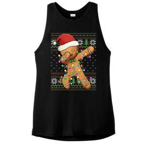 Dabbing Gingerbread Santa Christmas Boy  Xmas Cookie Ladies PosiCharge Tri-Blend Wicking Tank