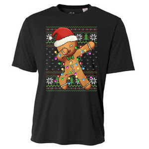 Dabbing Gingerbread Santa Christmas Boy  Xmas Cookie Cooling Performance Crew T-Shirt