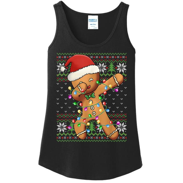 Dabbing Gingerbread Santa Christmas Boy  Xmas Cookie Ladies Essential Tank