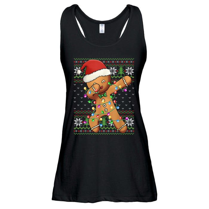 Dabbing Gingerbread Santa Christmas Boy  Xmas Cookie Ladies Essential Flowy Tank