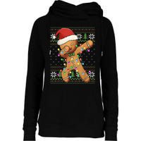 Dabbing Gingerbread Santa Christmas Boy  Xmas Cookie Womens Funnel Neck Pullover Hood