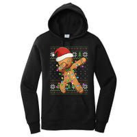 Dabbing Gingerbread Santa Christmas Boy  Xmas Cookie Women's Pullover Hoodie