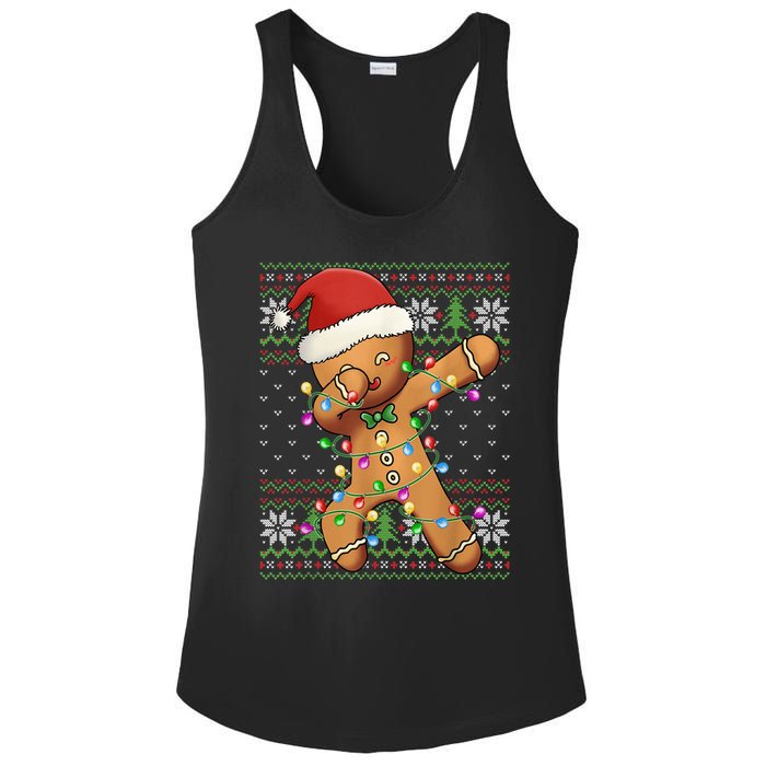 Dabbing Gingerbread Santa Christmas Boy  Xmas Cookie Ladies PosiCharge Competitor Racerback Tank