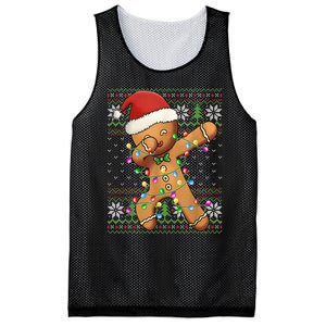 Dabbing Gingerbread Santa Christmas Boy  Xmas Cookie Mesh Reversible Basketball Jersey Tank