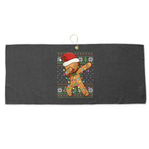 Dabbing Gingerbread Santa Christmas Boy  Xmas Cookie Large Microfiber Waffle Golf Towel