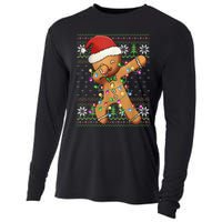 Dabbing Gingerbread Santa Christmas Boy  Xmas Cookie Cooling Performance Long Sleeve Crew