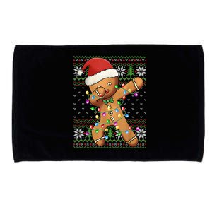 Dabbing Gingerbread Santa Christmas Boy  Xmas Cookie Microfiber Hand Towel