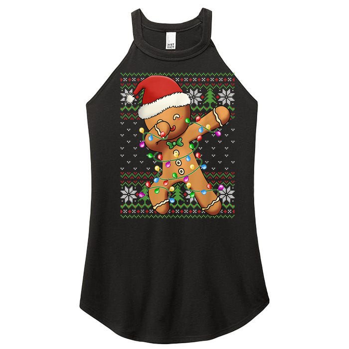 Dabbing Gingerbread Santa Christmas Boy  Xmas Cookie Women's Perfect Tri Rocker Tank