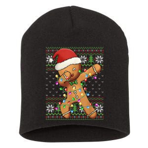 Dabbing Gingerbread Santa Christmas Boy  Xmas Cookie Short Acrylic Beanie